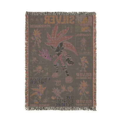 Decorative throw blanket with palm tree design on a plain background