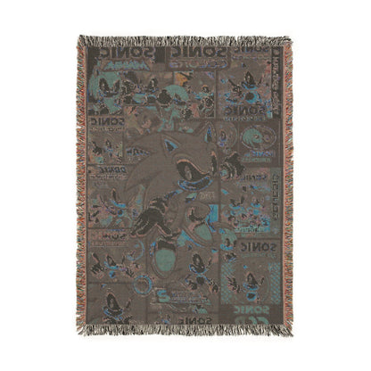 Decorative throw blanket with a horse design on a white background